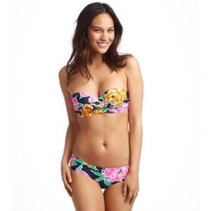 Aerie Printed Daisy Bandeau Bikini Top